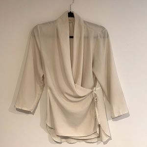 Wilfred Silk Wrap Blouse (Aritzia) M